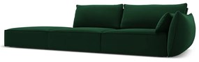 Canapea verde-închis cu tapițerie din catifea, cu colț pe partea dreaptă 264 cm Vanda – Mazzini Sofas