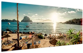 Tablou - Plajă cu oameni (120x50 cm)