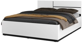 Pat matrimonial 160 cm Crossroad S31 (alb + negru). 1118238