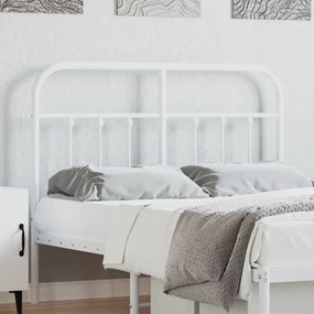 352658 vidaXL Tăblie de pat metalică, alb, 120 cm
