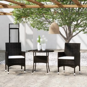 3058478 vidaXL Set mobilier de grădină, 3 piese, poliratan