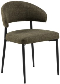 MAZZONI EXPORT IRIS Verde Măsliniu (țesătură Basel 77) - SCAUN MODERN TAPIȚAT CU ȚESĂTURĂ ÎMPLETITĂ PENTRU SALON/SUFRAGERIE LOFT
