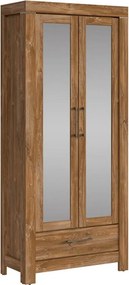 Dulap GENT, stejar stirling, PAL laminat, cu 2 usi si un sertar, 88x40
