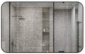 🪞 Oglindă LED cu Touch și Funcție Dezaburire – Ramă Negru, 130x80 cm, Model J187-13080 Smack