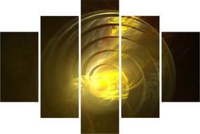 Tabloul cu spirala abstractă în galben (150x105 cm)