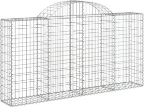 vidaXL Coș gabion arcuit 200x30x100/120 cm fier galvanizat