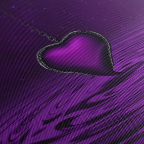 Tablou ci inima violetă (cu ceas) (90x30 cm)