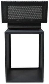 Vatră portabilă pentru lemne cu grătar neagră