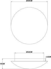 Globo 41770-24 - Plafonieră LED PATRICIA, 24W, 230V, 3000K, diametru 35 cm