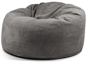 Fotoliu bean bag gri închis cu tapițerie din catifea reiată Om 135 – SLOWDOWN