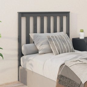 vidaXL Tăblie de pat, gri, 96x6x101 cm, lemn masiv de pin