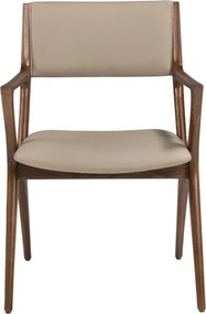 Scaun cu brate din lemn si piele sintetica Mink