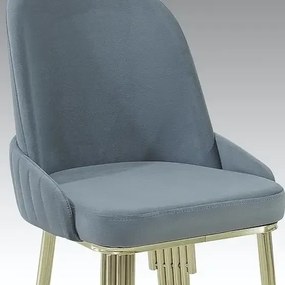 Scaun ,tapitat culoare blue si piciore metal