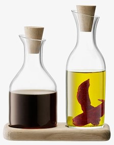 Set pentru ulei și oțet & suport de stejar, Serve, lungime 15 cm, transparente - LSA International