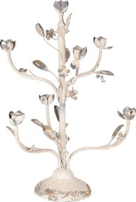 Sfesnic 7 lumanari, alb, din metal, cu aspect vintage, Ø39x51 cm, Bloom