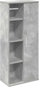 vidaXL Dulap de baie cu suport role, gri beton, 39x22x90 cm