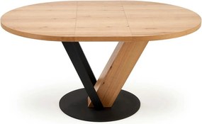 Masa extensibila FANIS, stejar/negru, 120/160x120x78 cm
