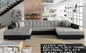 Colțar lemn masiv extensibil Vento Personalizabil, 359 × 165 × 87 cm - Soft 17 - piele alba