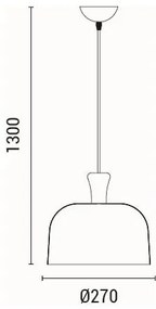 Lustră pe cablu 1xE27/15W/230V alb pr. 27 cm