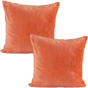 decoDoma Set de 2 fețe pernuțe din micropluș coral 40 x 40 cm