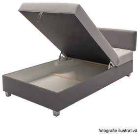 Pat de zi poziţionabil, gri închis/model, DOMEN NEW