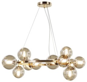 Lustra moderna design deosebit cu 11 de surse de lumina Dallas auriu