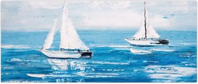 Tablou - Pictură yacht pe mare (120x50 cm)