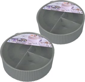 Set 2 organizatoare LV225, gri antracit, plastic, 6x19 cm