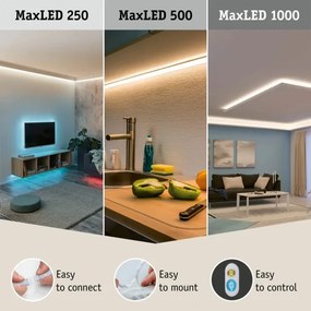 Paulmann 70627 - Bandă LED RGB MAXLED, 18 W, reglabilă, 1,5 m, 230 V, cu telecomandă