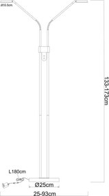 Globo 58504-2SSA-LED cu dimmer Lampă de podea SILVIO 2x6,5W/230V 2700/3350/4000K bej