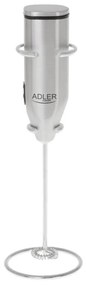 Mixer Frappe Adler AD 4500, Agitator și corp din oțel inoxidabil, 2xAA, Argintiu