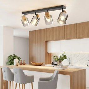 Brilagi - Plafonieră HYGGE cu 4 spoturi, 4xE14/15W/230V, negru/fumuriu