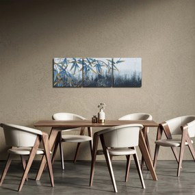 Tablou - Bambus pe perete (cu ceas) (90x30 cm)