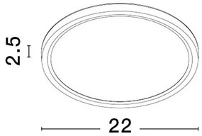 Plafoniera LED design slim DIXIE 22cm