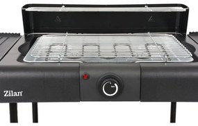 Gratar electric pe suport Zilan ZLN 3789, 2400W, 43x28 cm, Protectie vant, Reglarea gratarului, Negru