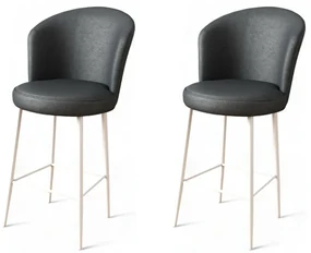Set de scaune de bar Uras Anthracite and White, 2buc., 2 buc.