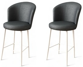 Set de scaune de bar Uras Anthracite and White, 2buc.