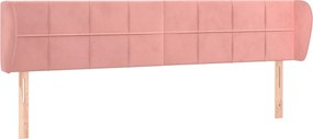 vidaXL Tăblie de pat cu aripioare roz 163x23x78/88 cm catifea