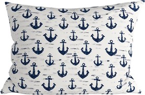 Fata de perna din policoton NAVYSTA POLY 70x90 cm, albastru-alb