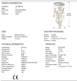 Lustra LED suspendata design ultra-modern Velos 13L crom