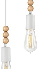 Lustr pe cablu SIMON 2xE27/60W/230V alb/fag