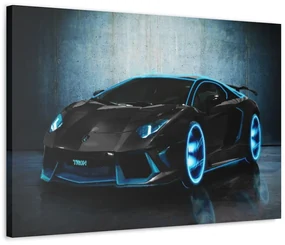 Tablou Canvas Black Lambourghini 90x60 cm