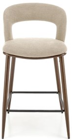 Scaun de bar tapitat H114 bej/nuc