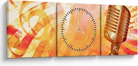 Tablou - Microfon retro (cu ceas) (90x30 cm)