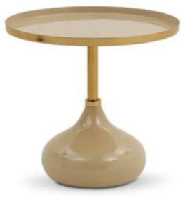 Masuta de cafea Bej Eclipse metalica Ø 51 cm /h 48 cm