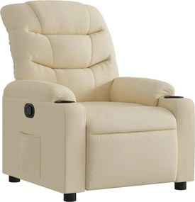 vidaXL Fotoliu rabatabil, crem, material textil