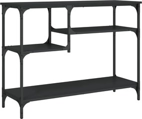 vidaXL Măsuță consolă cu rafturi, negru, 100x35x75 cm
