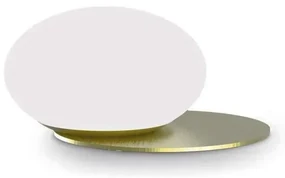 Veioza, Lampa de masa design modern, Ninfea ap2, alama satinata