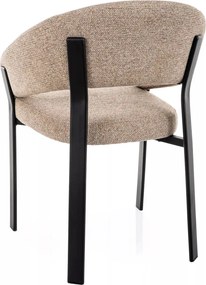 Scaun lemn tapitat Nagoja 253 bej/negru mat - H80 cm