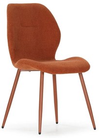 Scaune de dining teracotă 4 buc. tapițate Ansu – Marckeric